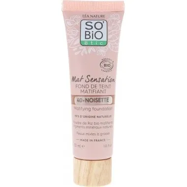 SO'BiO tic Mat Sensation Fond de Teint Matifiant Bio 30 ml Noisette