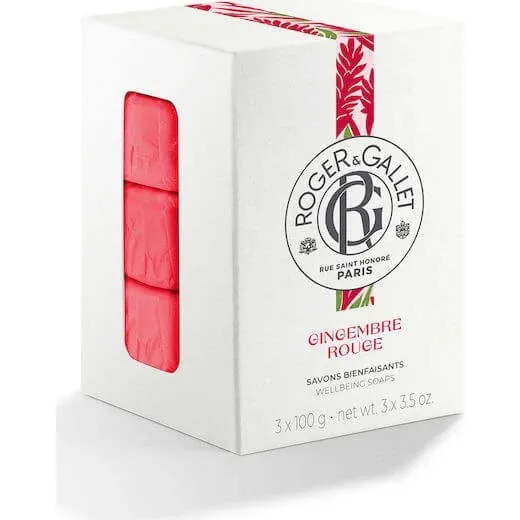 Roger & Gallet Savon Bien-être Gingembre Rouge 3 x 100g