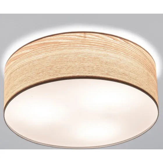 Paulmann Plafonnier Liska en bois clair, dimmable, design moderne