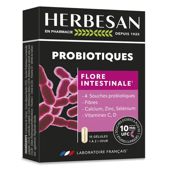 Herbesan Probiotiques Flore Intestinale 15 Glules