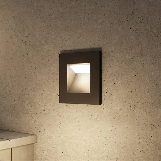 Arcchio Zamo Applique Encastrable IP65, Noir, 12 cm