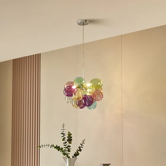 Lucande Diborah - Suspension en verre multicolore Ø 40 cm