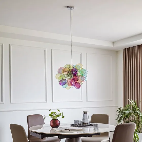 Lucande Diborah - Suspension en verre multicolore Ø 50 cm