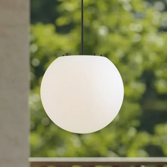 Lindby Alea - Suspension d'extérieur ronde blanche Ø 38 cm