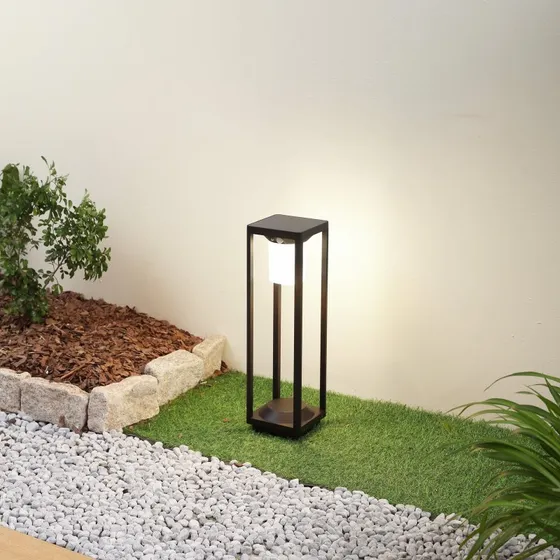 Lucande Lampe Solaire LED Nilea 50 cm - Noir - Aluminium