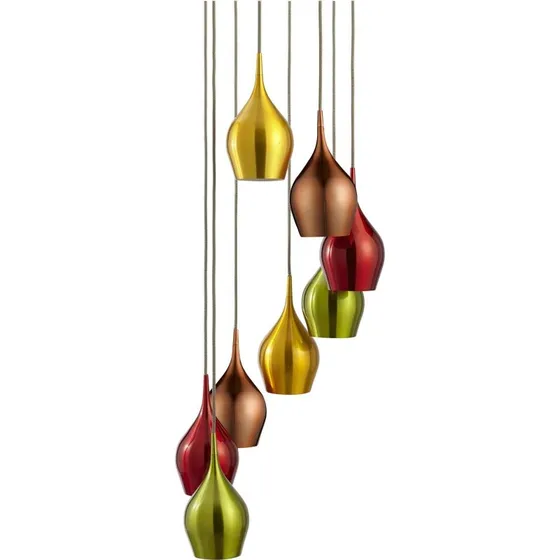 Searchlight Suspension Vibrant Multicolore - 8 Lampes - Ø 36 x 170 cm