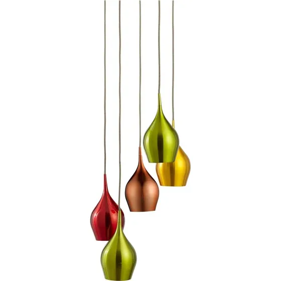 Searchlight Suspension Vibrant - Multicolore - 5 Lampes