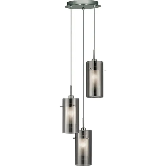 Searchlight Suspension Duo 2 - Verre fumé et dépoli - Argenté