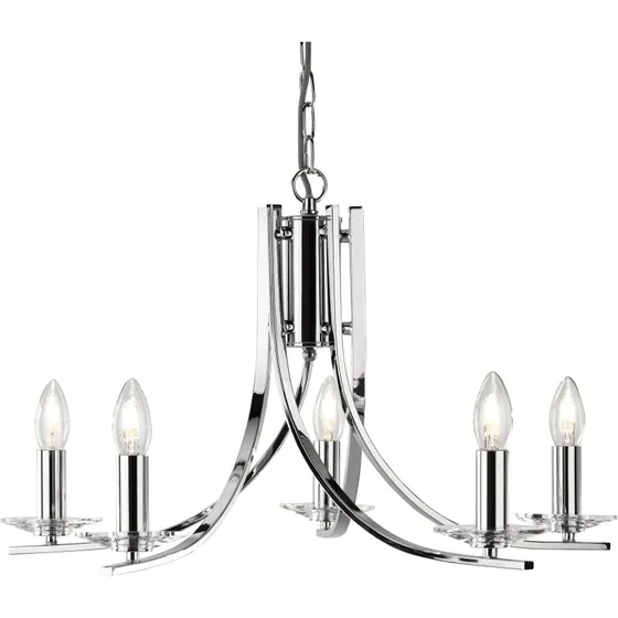 Searchlight Suspension Ascona Chrome - Lustre 5 Bras