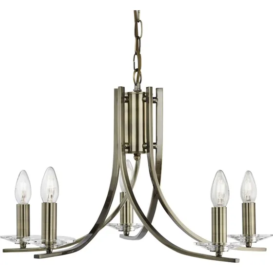 Searchlight Suspension Ascona - Laiton Doré Antique - 5 Lampes
