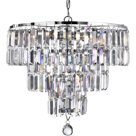 Searchlight Lustre Empire en cristal et chrome - Ø 48 x 97 cm