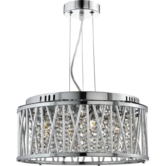 Searchlight Suspension Elise - Gouttes de Cristal - Chrome