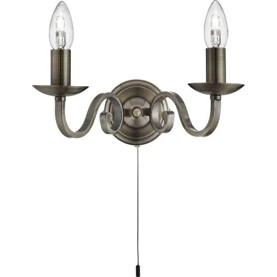 Searchlight Applique murale Richmond, Laiton Antique, 2 Lampes