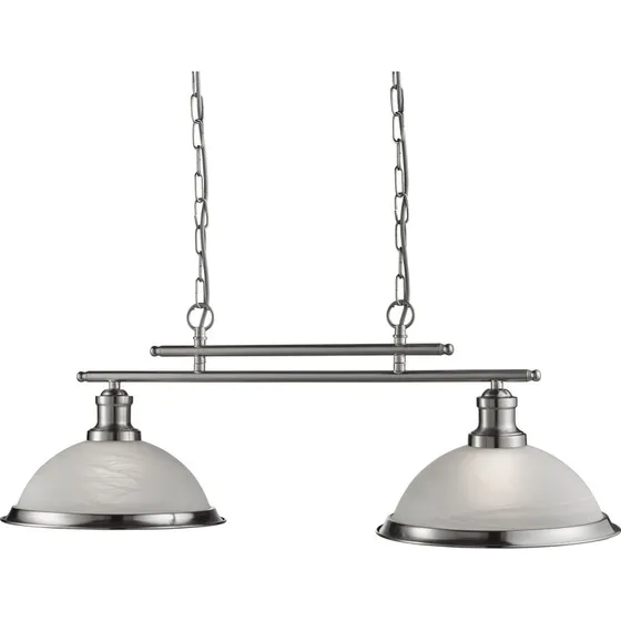 Searchlight Suspension Bistro en verre, Argent Satiné