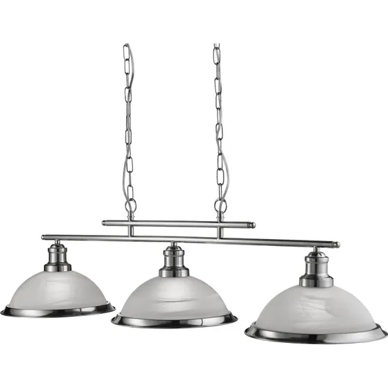 Searchlight Suspension Bistro 3 Lampes - Argent Satiné