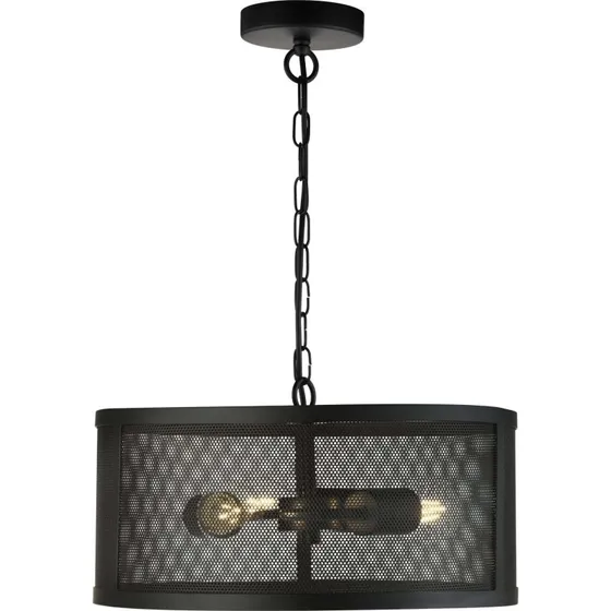 Searchlight Suspension Fishnet Noir Mat - Ø 45 cm