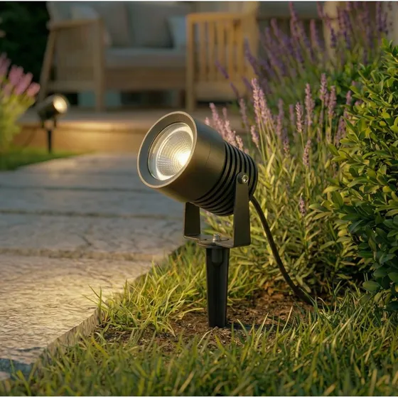Lucande Projecteur d'extérieur LED Irina - Gris Anthracite