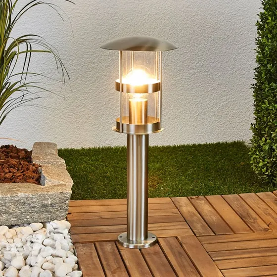Lindby Noemi Lampe de Jardin H50 en Acier Inoxydable