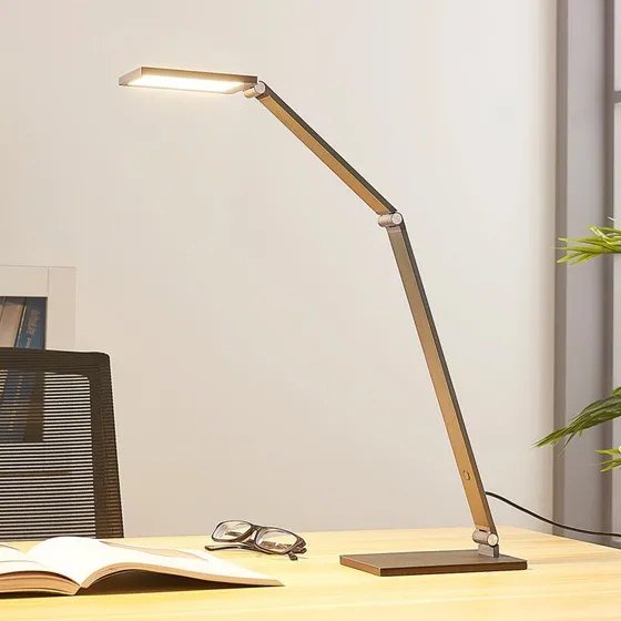 Lucande Mion Lampe de Bureau LED Dimmable - Bleu Gris