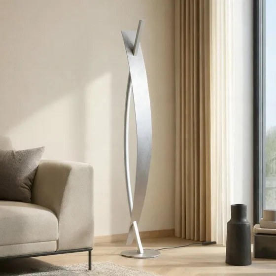 Lampadaire LED Marija Lucande Argenté - Dimmable