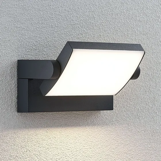 Applique murale extérieure LED Lindby Sherin, Anthracite, Orientable
