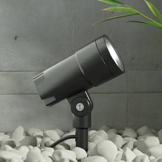 Lucande Projecteur LED Daja Gris - Spot d'extérieur orientable
