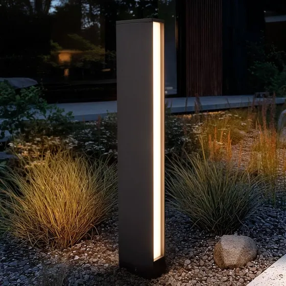 Borne lumineuse extérieure Lucande Lirka, Gris Anthracite, Aluminium