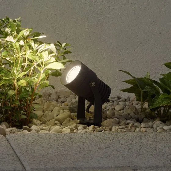 Lucande Projecteur d'extérieur LED Jon - Orientable - Gris