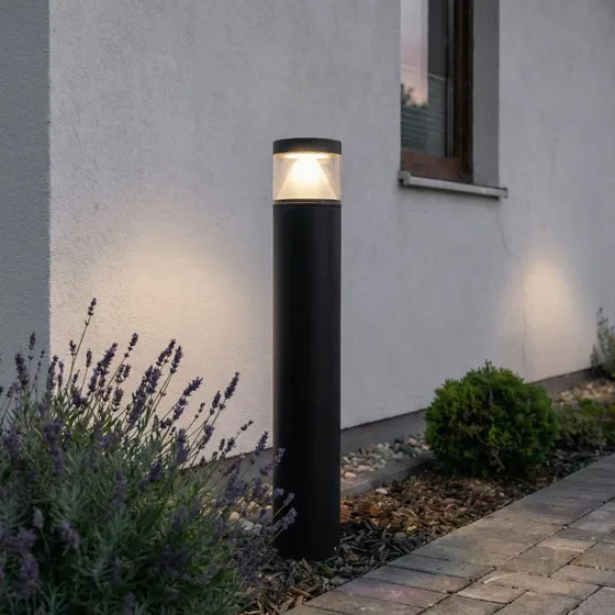 Borne lumineuse extérieure Lucande Darja, Aluminium Gris, 100 cm