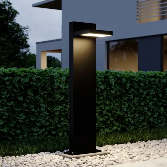 Borne lumineuse extérieure Lucande Silvan, Aluminium, Anthracite