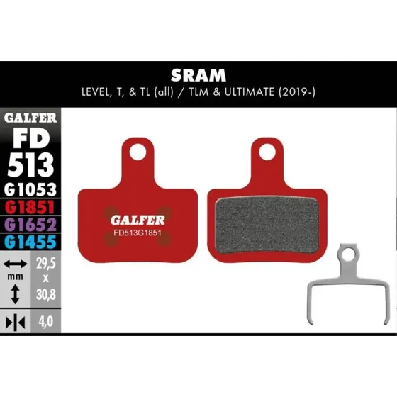 Galfer Plaquettes frein organiques pour SRAM Level / Red Force AXS
