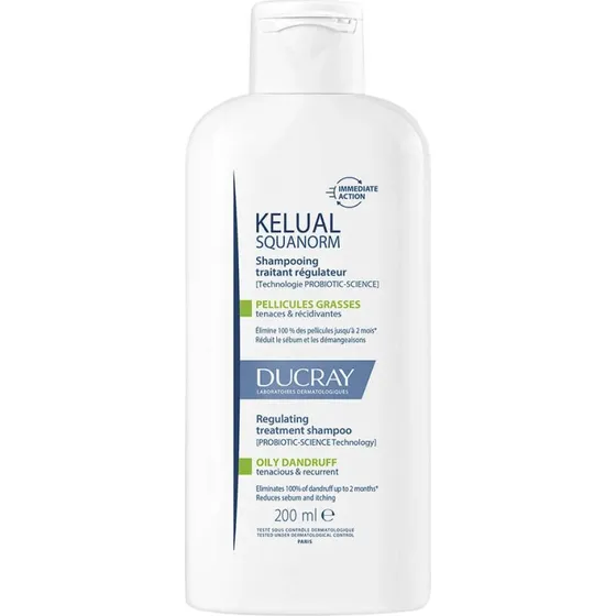 Ducray Kelual Squanorm Shampooing Antipelliculaire Pellicules Grasses 200ml