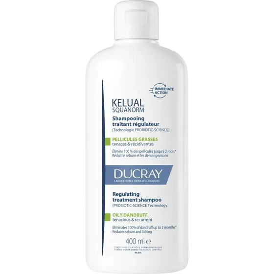 Ducray Kelual Squanorm Shampooing Sébo-régulateur Pellicules Grasses 400ml