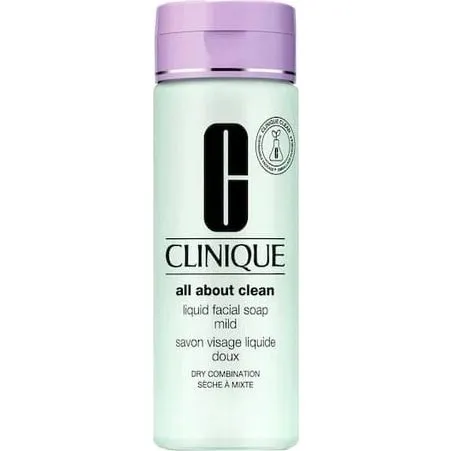 Clinique All About Clean Savon Liquide Visage Peaux Mixtes à Sèches, 200ml