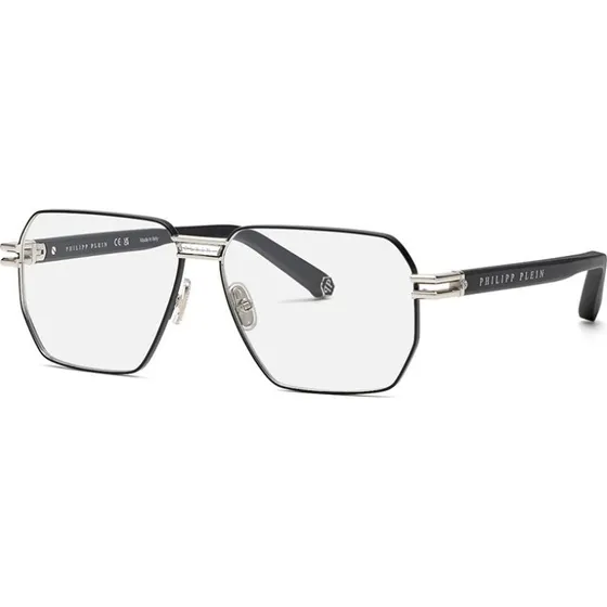 Philipp Plein Lunettes de Vue Icon VPP114M Géométriques Noir/Palladium