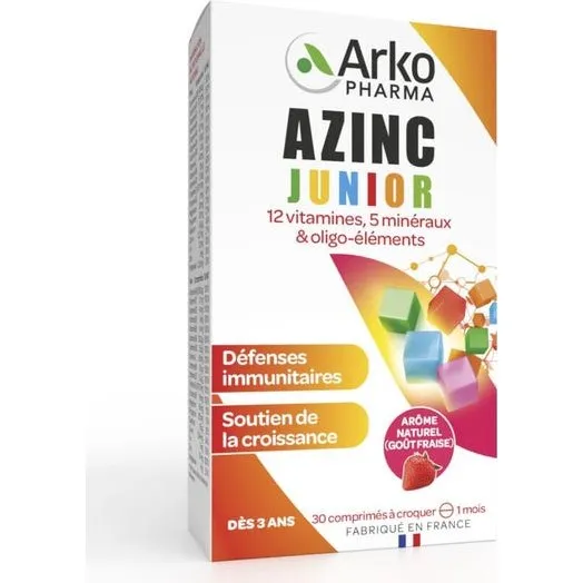Arkopharma Azinc Junior Fraise 30 comprims