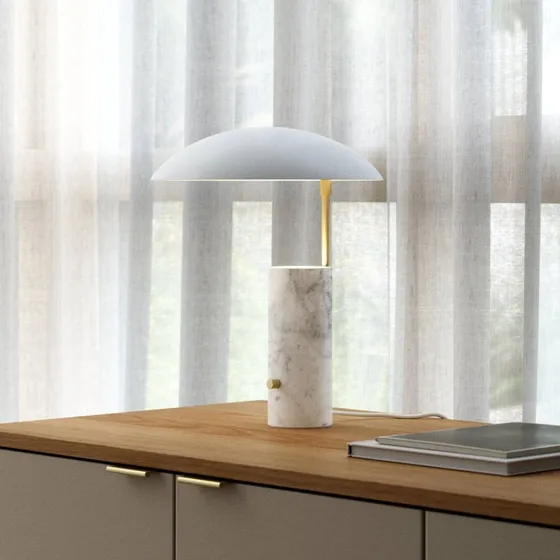 DFTP by Nordlux Lampe à poser Mademoiselles, Marbre et Laiton, Blanche