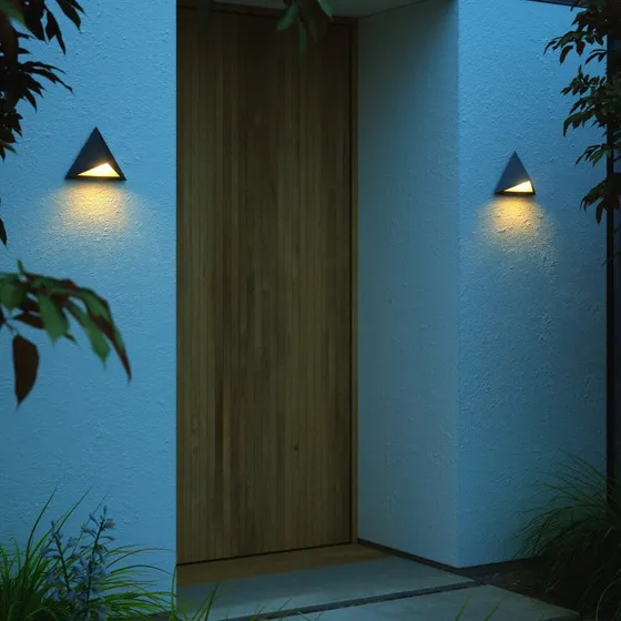 Nordlux Konit Applique Murale d'Extérieur Noire - Design Géométrique