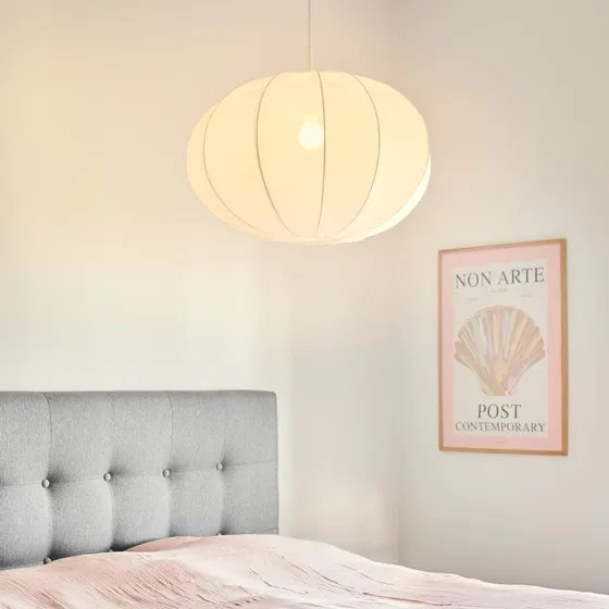 Nordlux Suspension Aeron 60 - Abat-jour en tissu blanc - Dimmable