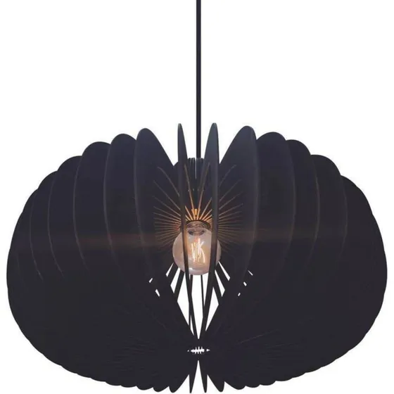 Nordlux Suspension Hazo 65 Noir et Bois - Design Scandinave