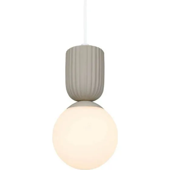 Nordlux Suspension Sadie Beige - Verre Opale et Céramique