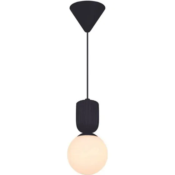 Nordlux Suspension Sadie Noir - Verre Opale et Céramique