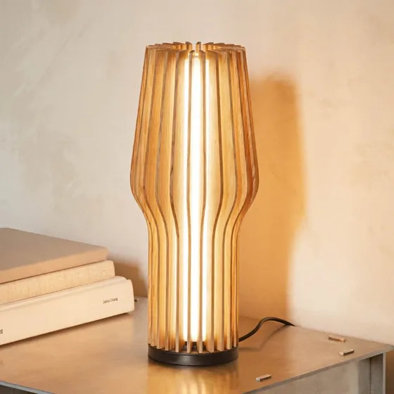 PLEASE WAIT to be SEATED Lampe Radiant en chêne rechargeable