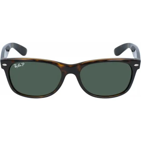 Ray-Ban RB2132 New Wayfarer Polished Tortoise Green G-15 Polarized 55