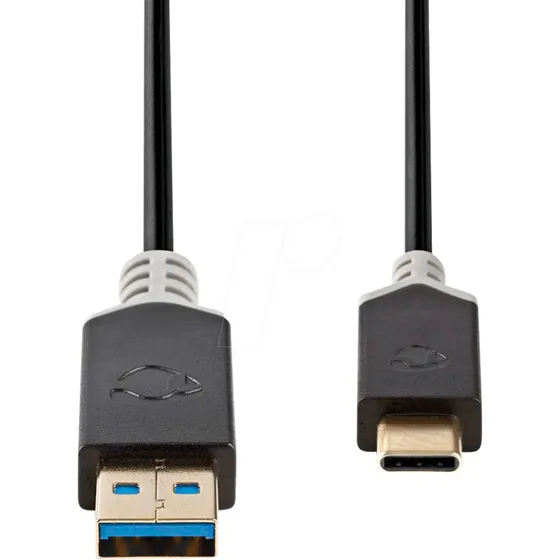NEDIS Câble USB-A Mâle vers USB-C Mâle 1m 60W 5 Gbps