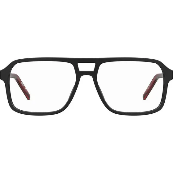 Hugo Boss HG 1299 Lunettes de Vue Homme Rectangulaires Noir/Rouge