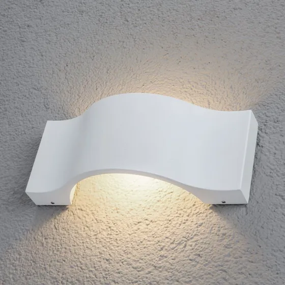 Applique murale extérieure LED Lucande Jace, Blanc, Aluminium