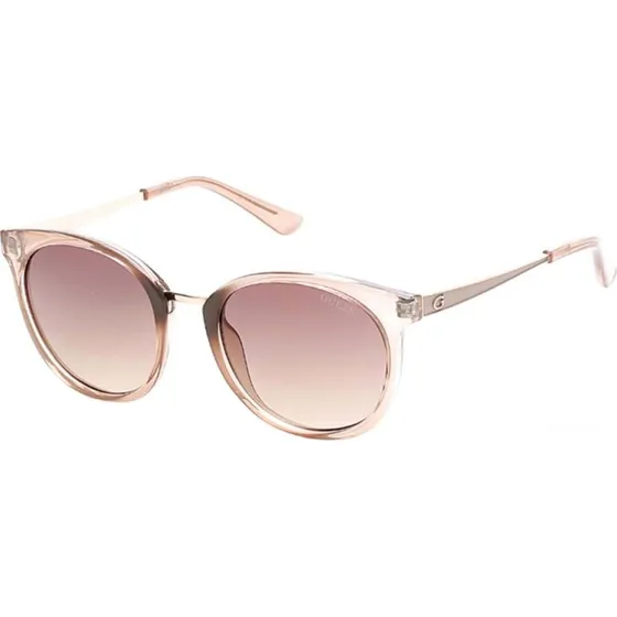 Guess GU7459 Lunettes de Soleil Rondes Femme Rose et Marron