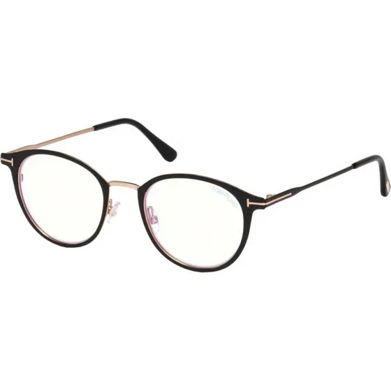 Tom Ford FT 5528-B Blue Block Lunettes de Vue Rondes Noires