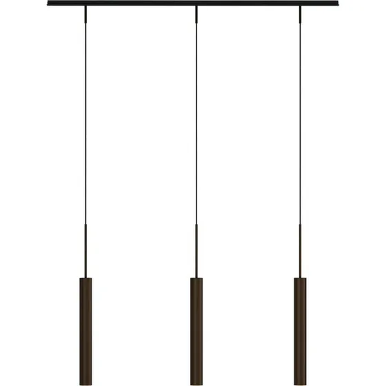 Audo Copenhagen Suspension Tubulaire Rail, 3 lampes, Bronze